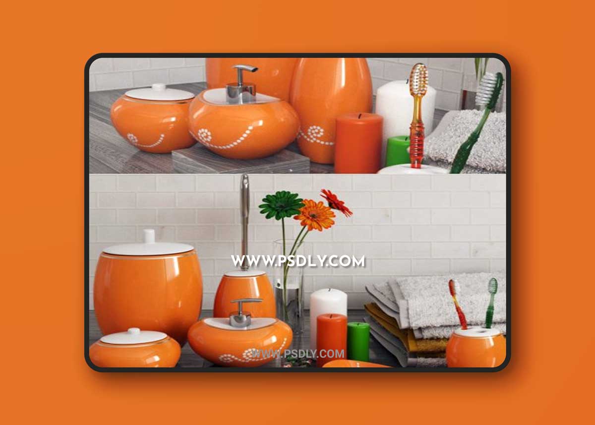 A set of bathroom accessories Primanova Maison Orange