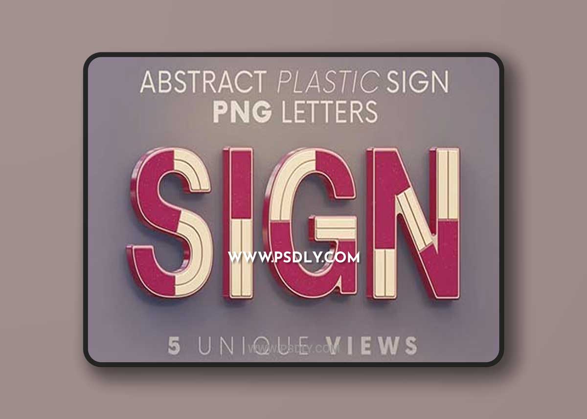 Abstract Plastic Sign - 3D Lettering