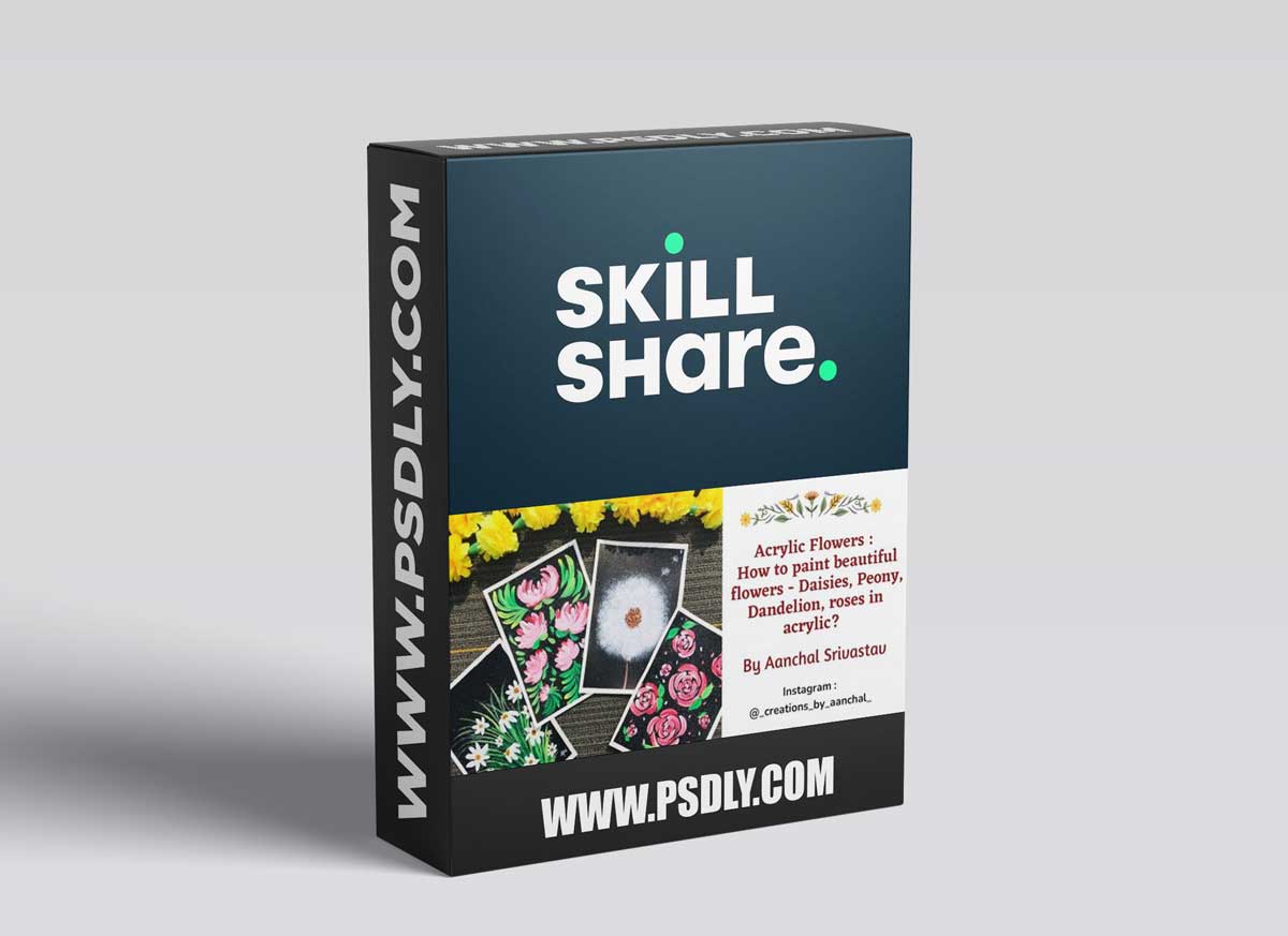 Acrylic Flowers - How to paint beautiful flowers - Daisies, Peony, Dandelions, Roses in acrylics?