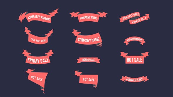 Videohive Animated Ribbons Pack 14383189