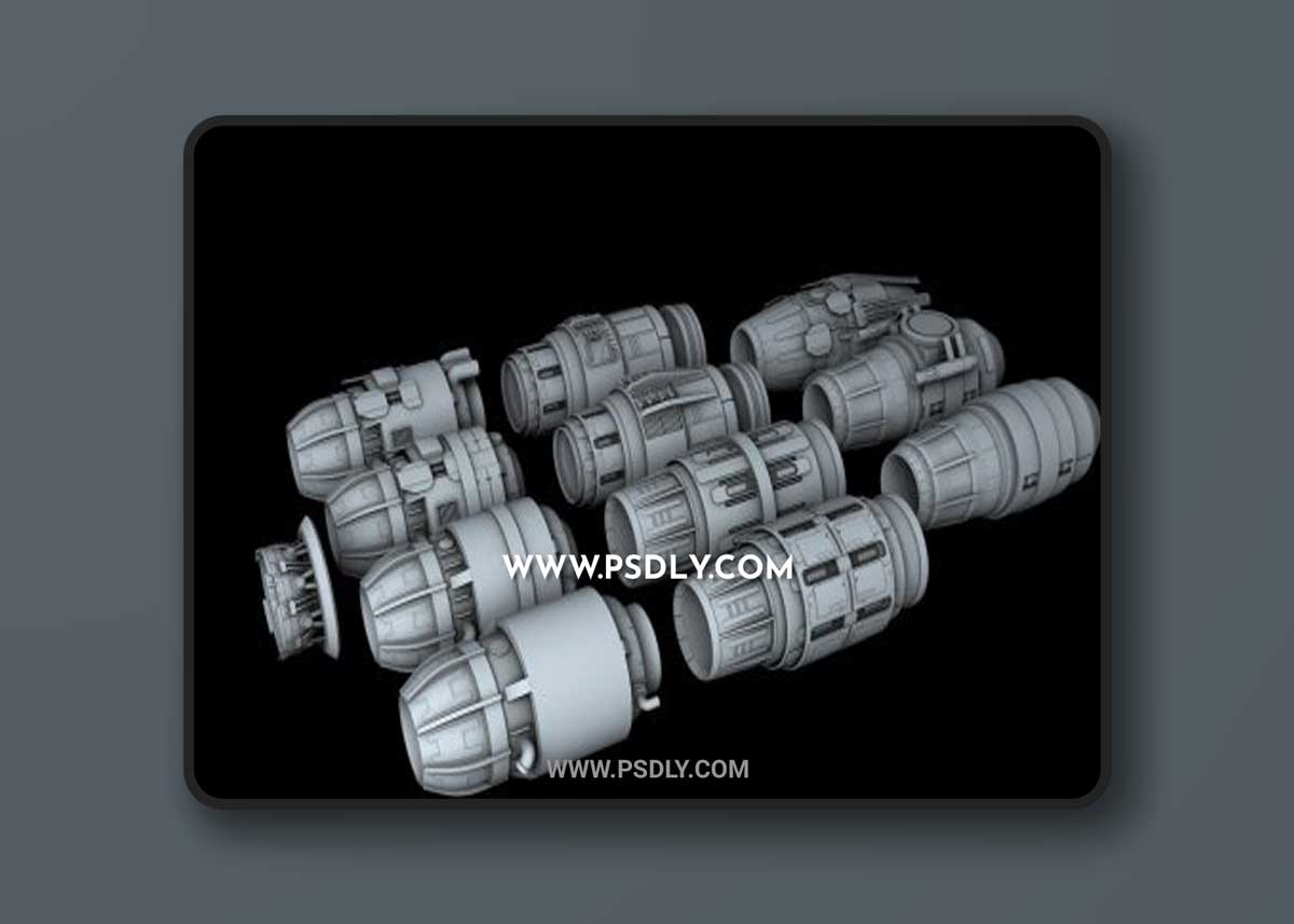 Artstation - Ship Engine Pack Part I 3D model