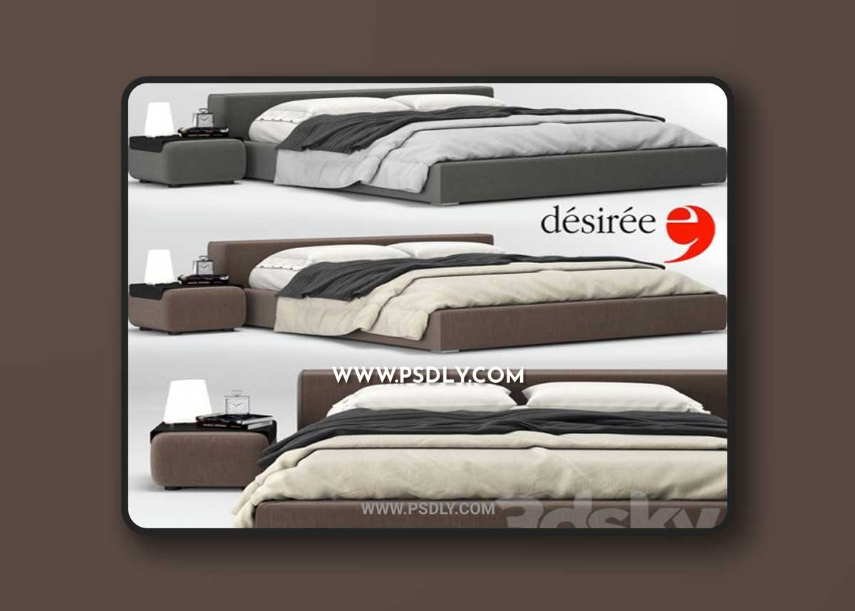 Bed kubic 24, Desiree 3D Models