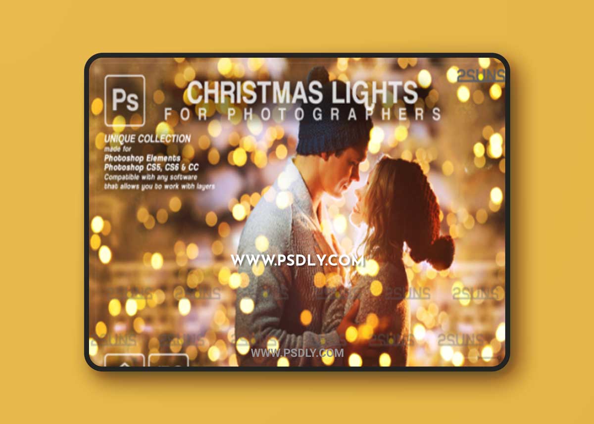 Christmas Lights Bokeh Overlay Photoshop