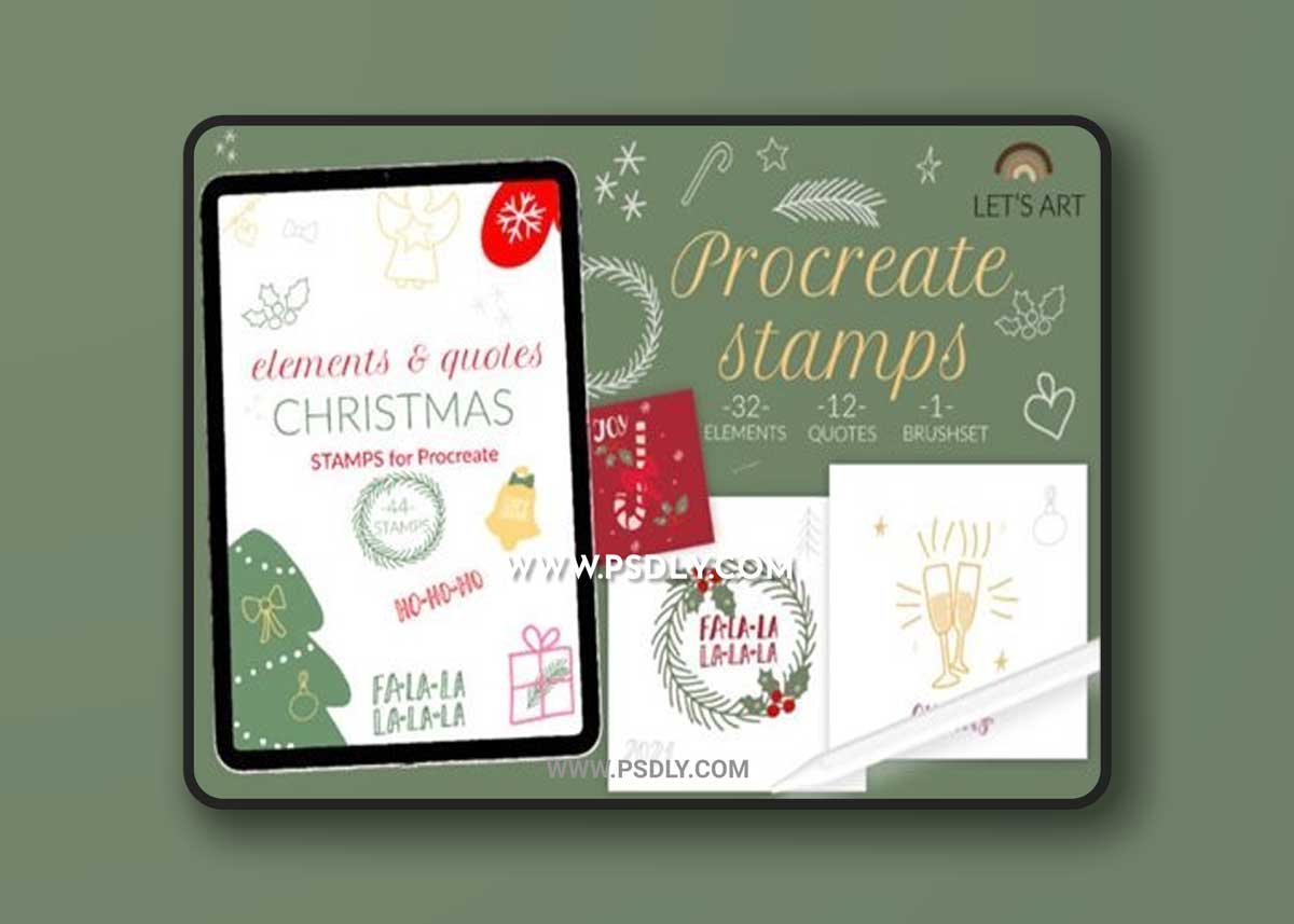 Christmas Procreate Stamps Xmas Brushes 6329183
