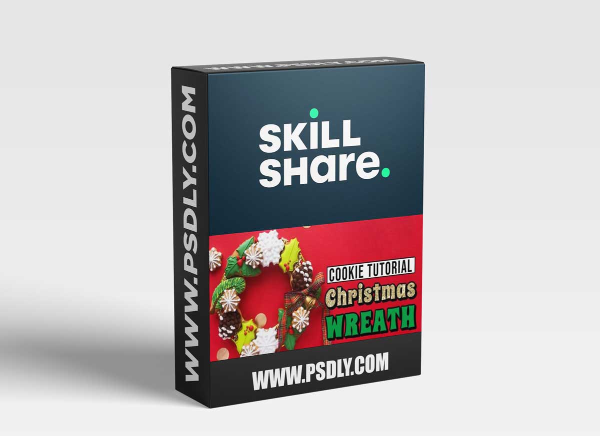 Christmas wreath sugar cookie decorating tutorial