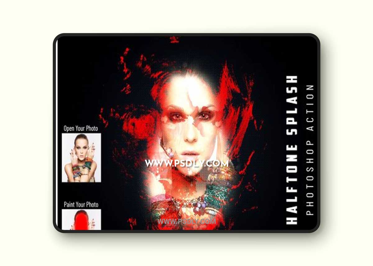 CreativeMarket - Halftone Splash Photoshop Action 6758534