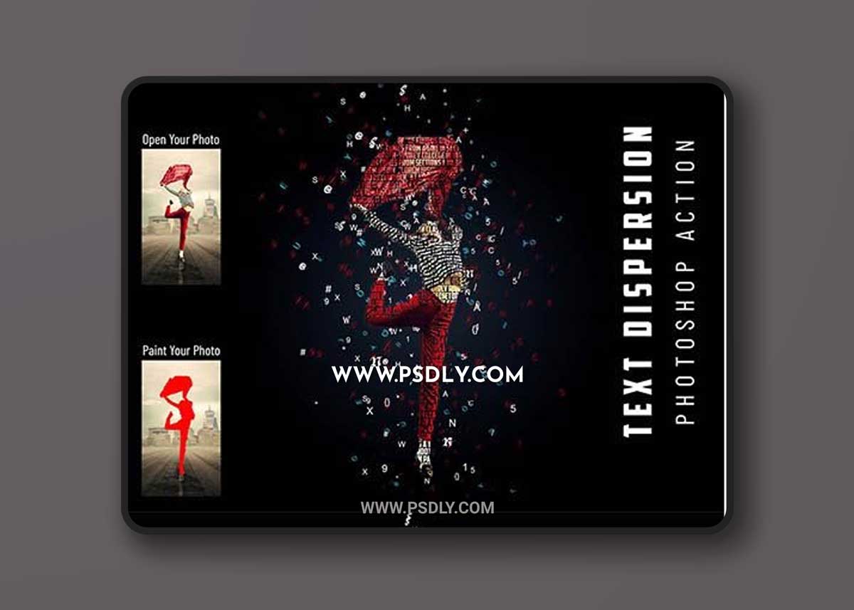 CreativeMarket - Text Dispersion Photoshop Action 6737608