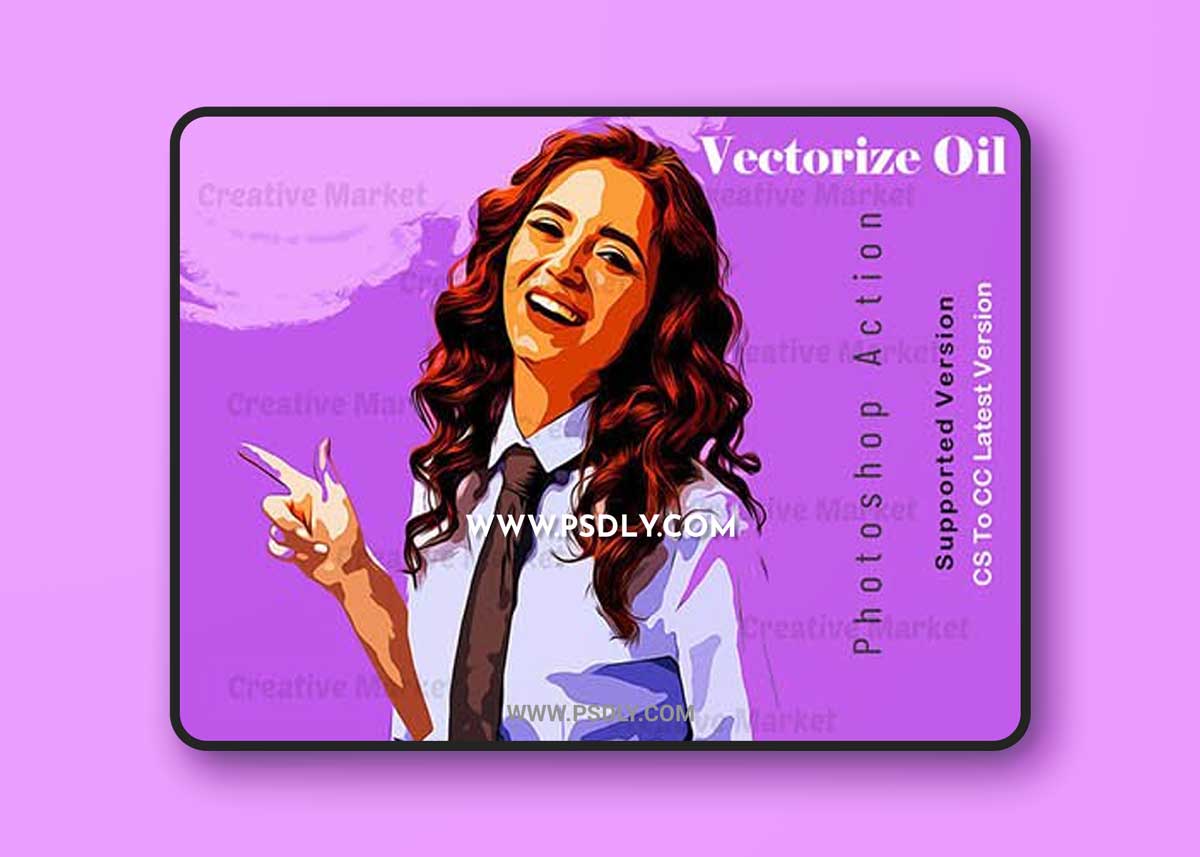 CreativeMarket - Vectorize Oil Photoshop Action 6702946