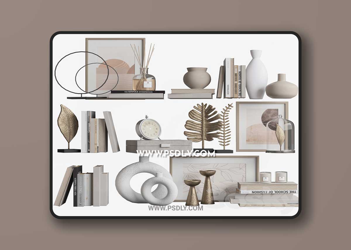 Decor shelf set 3D Model