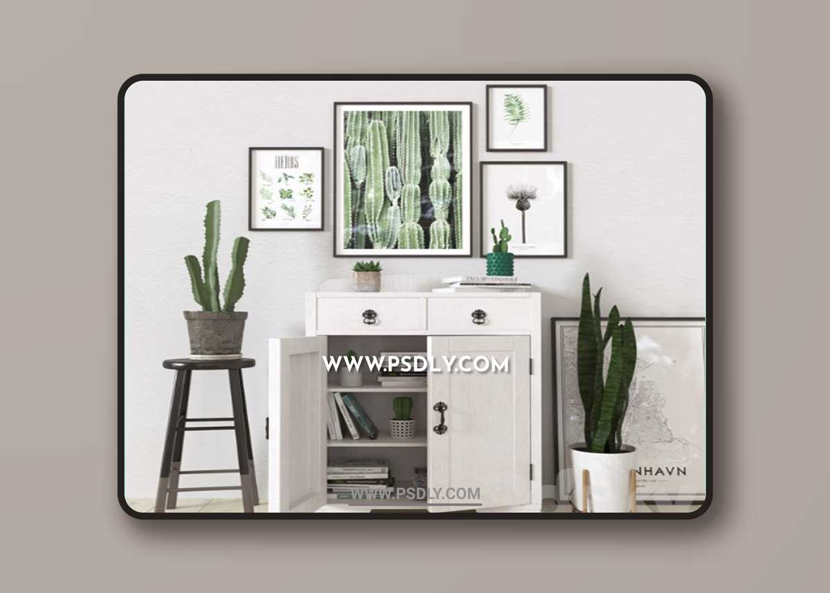 Green-and-White-Set-with-Plants