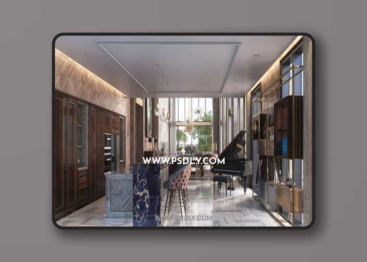 Interior Kitchen – Livingroom Scene 3D Models