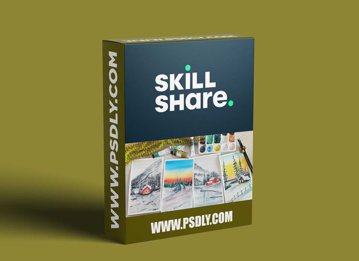 Learn How To Paint Cabins in the Snow Using Watercolors