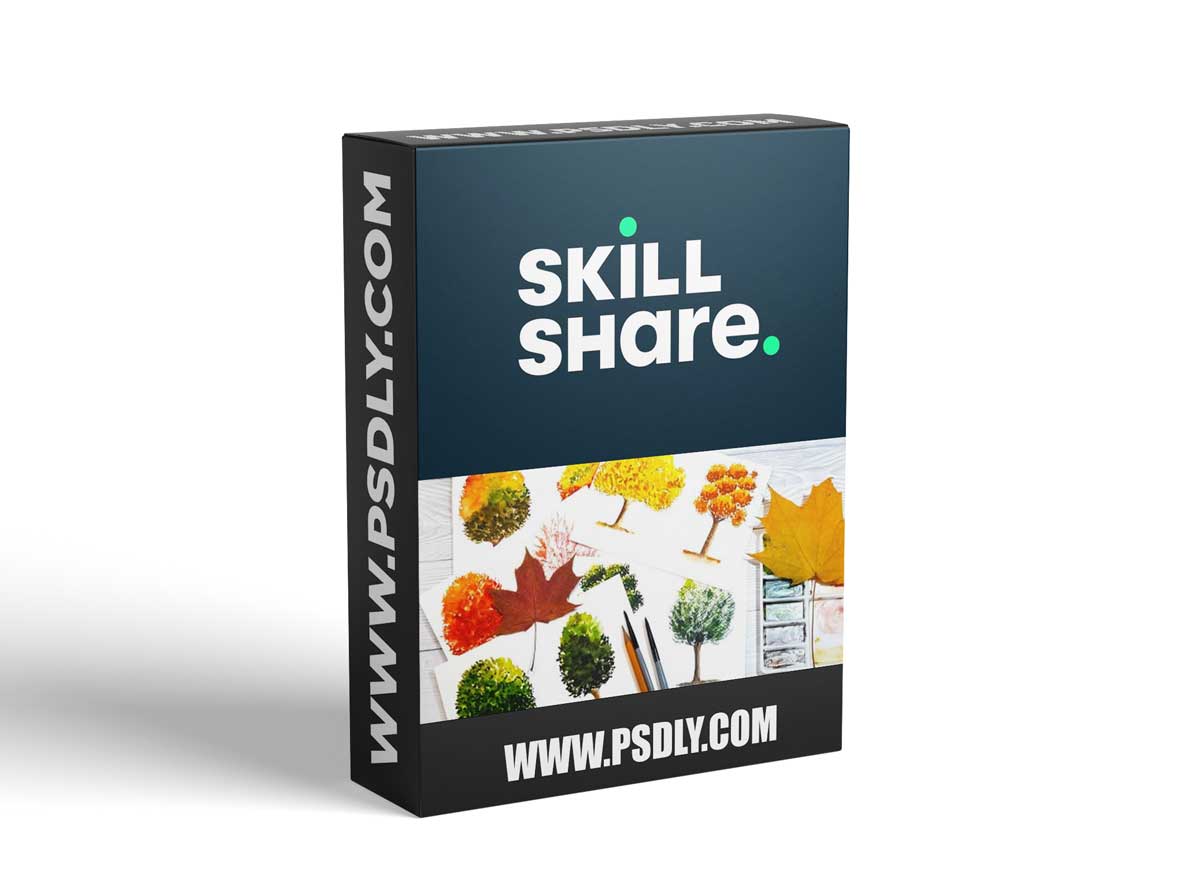 Learn How To Paint Watercolor Trees: Green And Fall Trees Step-By-Step With Different Shapes