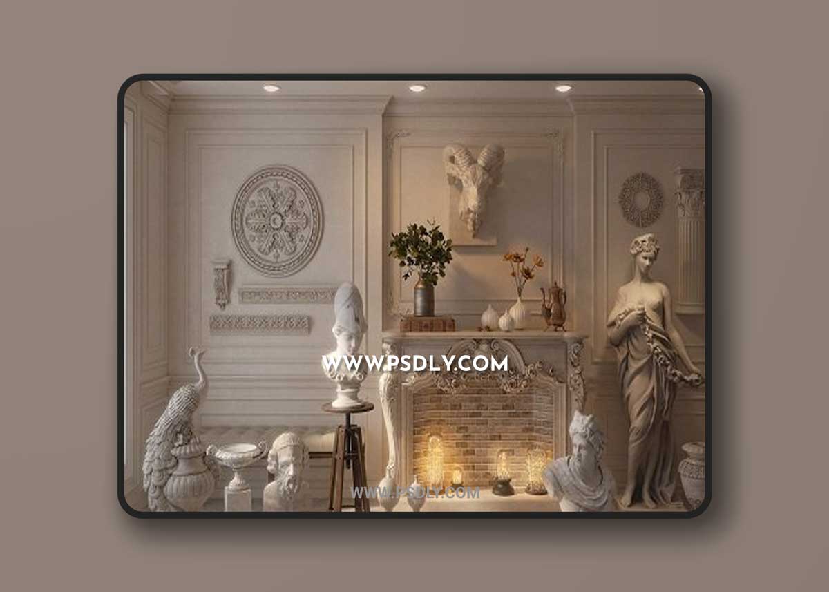 Modern sculpture decoration combination 3D Models
