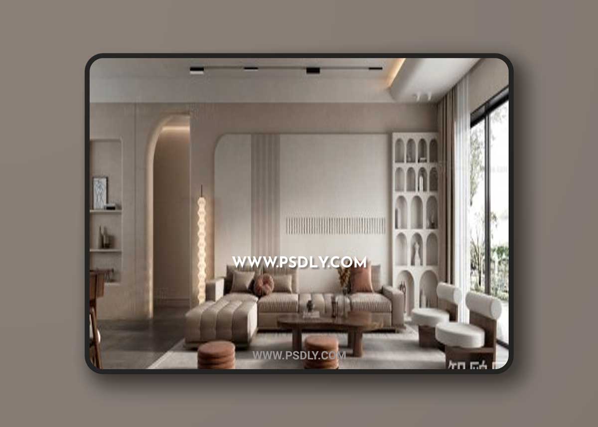 Multi-Scene-Wabi Style Living Room + Dining Room 3D Models