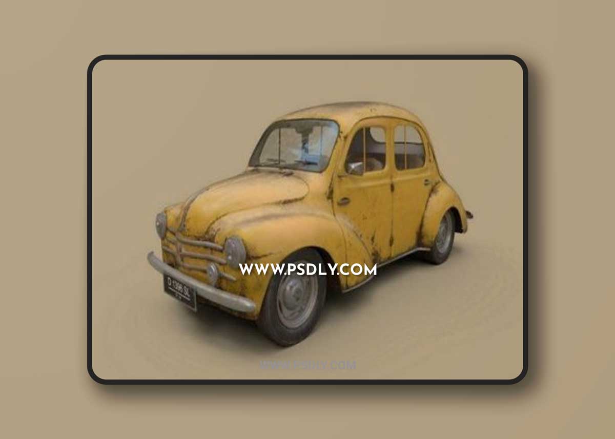 Old rusty renault 4cv 1960 3D Models