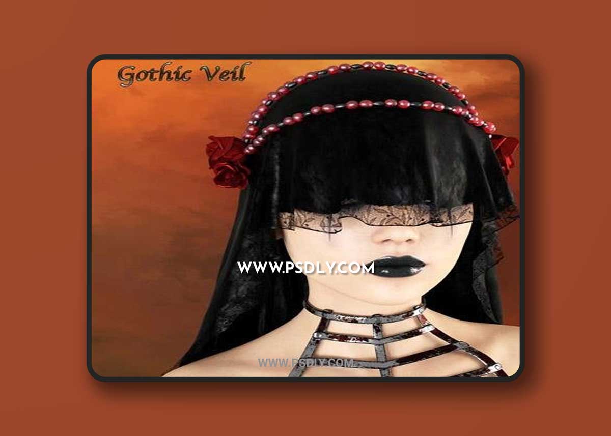 Prae-Gothic Veil For G8F Daz 3D Models