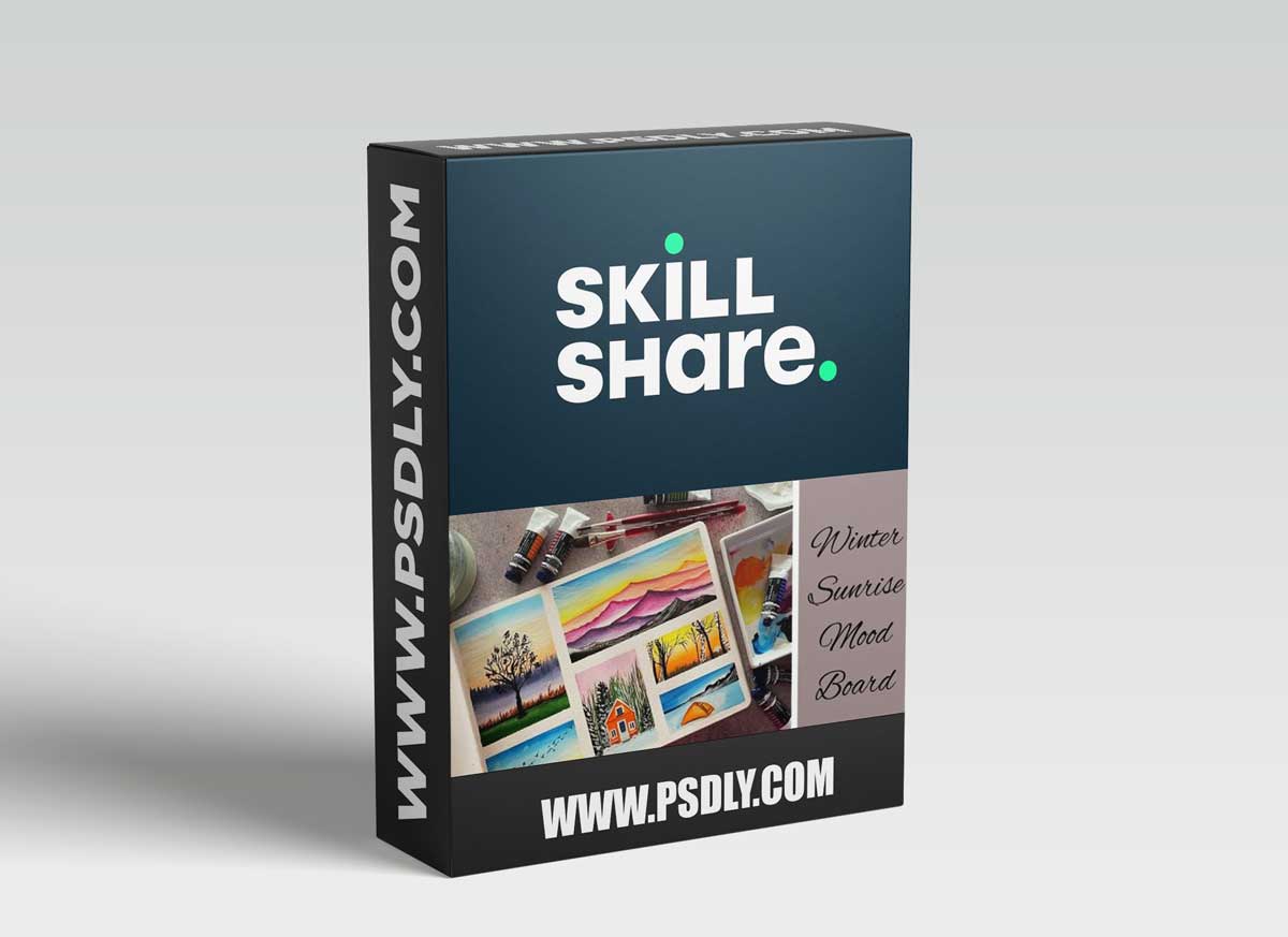 Sketchbook Mood Board Series 1 - Winter Sunrise Mood Board with Gouache