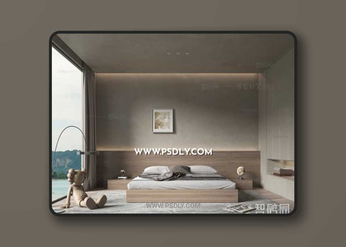 Wabi-Sabi-style bedroom 02 3D Models