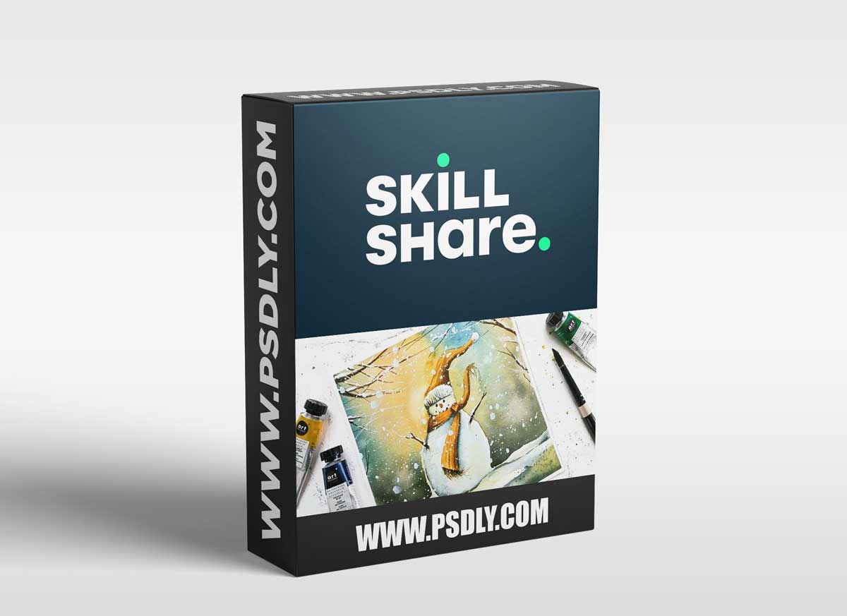 Watercolor Winter : Painting Whites with a Magical Snowman Landscape