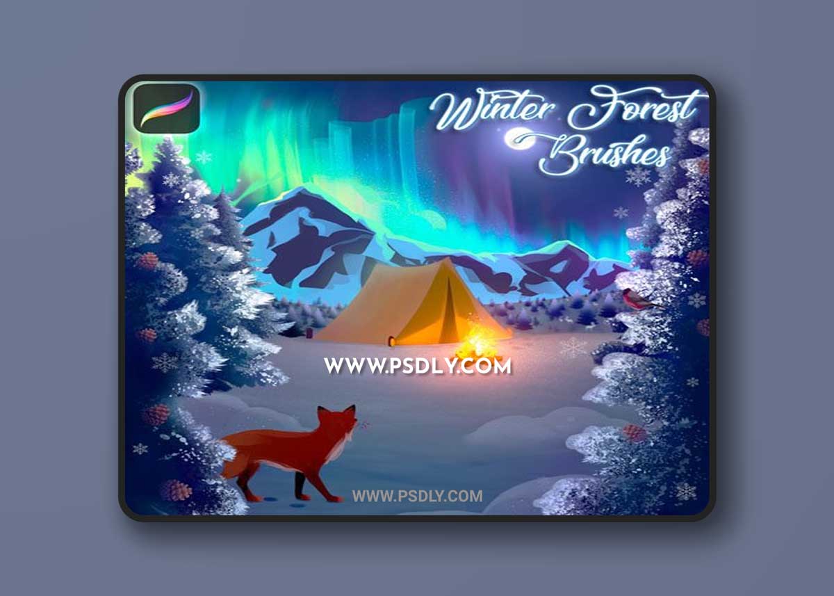 Winter Forest Brushes Pack for Procreate