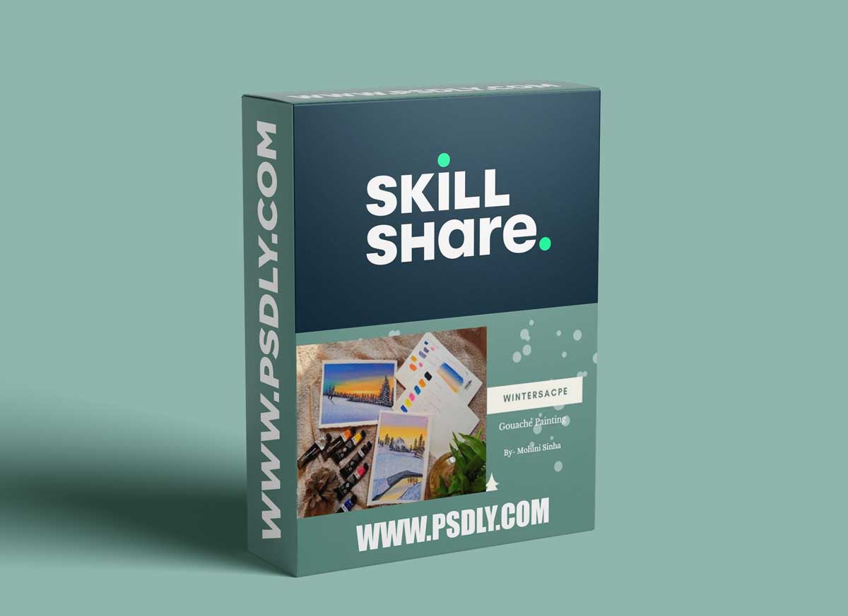 Winterscape Gouache Painting