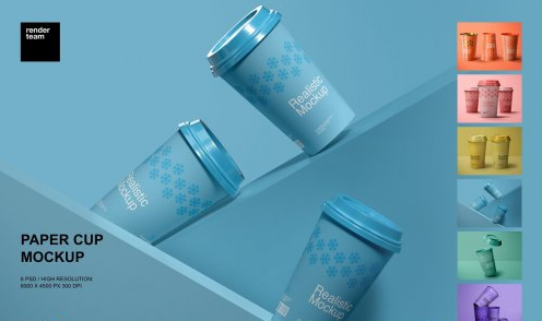 CreativeMarket - Paper Cup Mockup Set 6676518