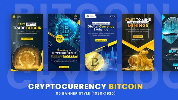 Videohive Cryptocurrency Bitcoin Stories Pack 35333713
