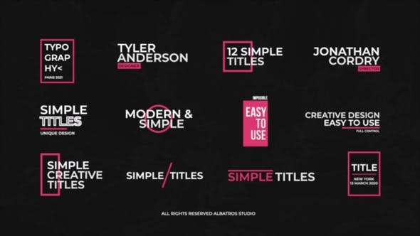 Videohive Simple Titles 2.0 | After Effects 35631583