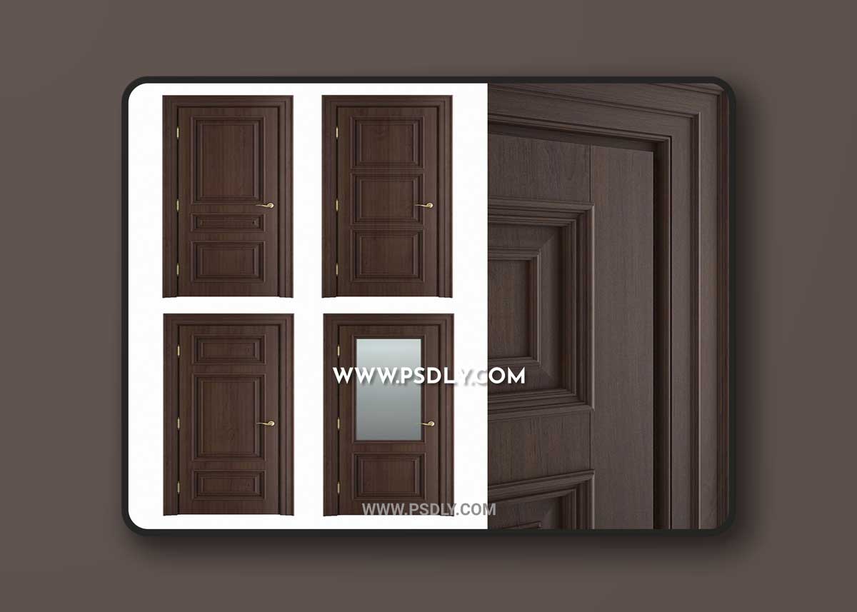3D Models Massiv style Interior chocolate door 02