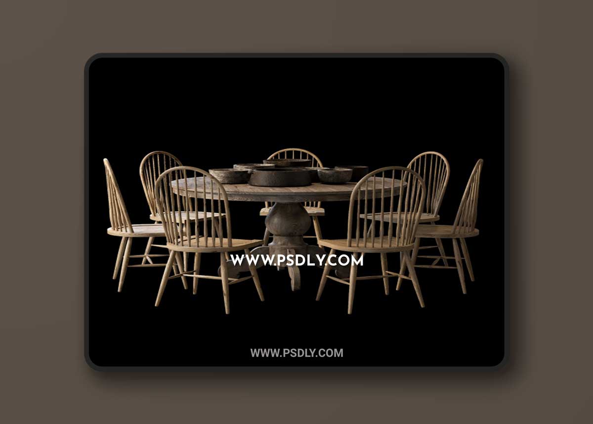 3D Models Table & chairs 009 3D Model