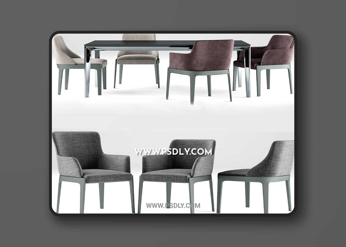 3D Models Table with armchairs 012