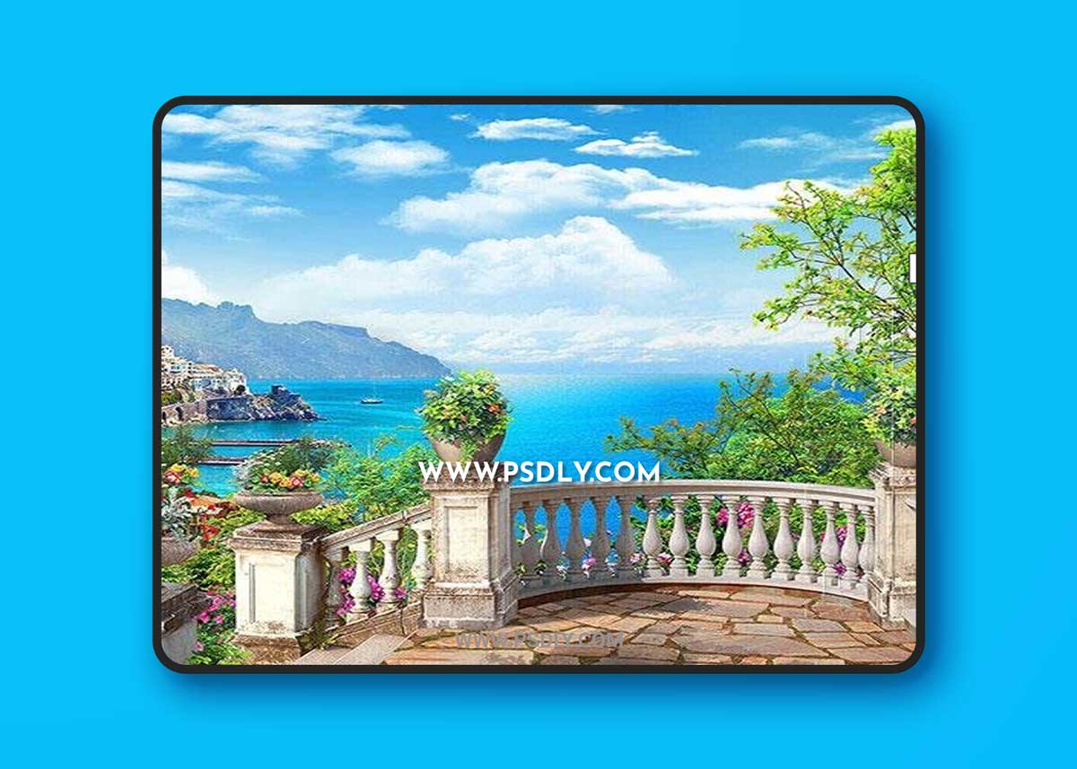 3D texture nature and sea view