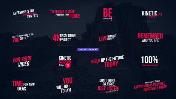 Videohive 18 Kinetic Titles | After Effects 35633303