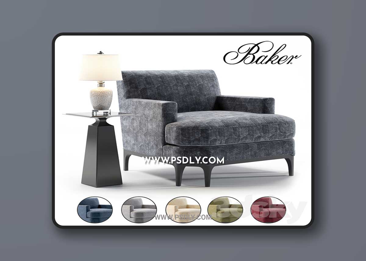 Baker Celestite Lounge Chair 3D Model
