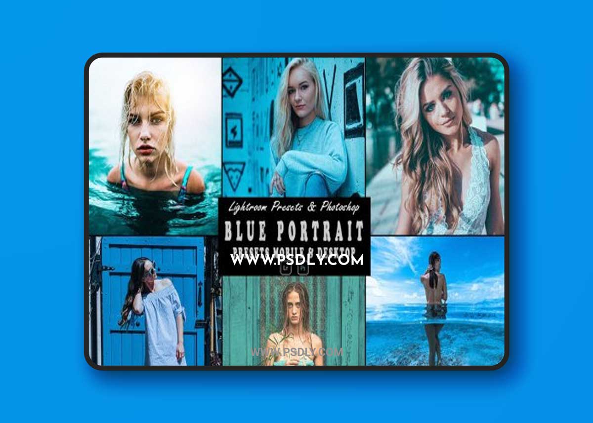 Blue Portrait Photoshop Action & Lightrom Presets