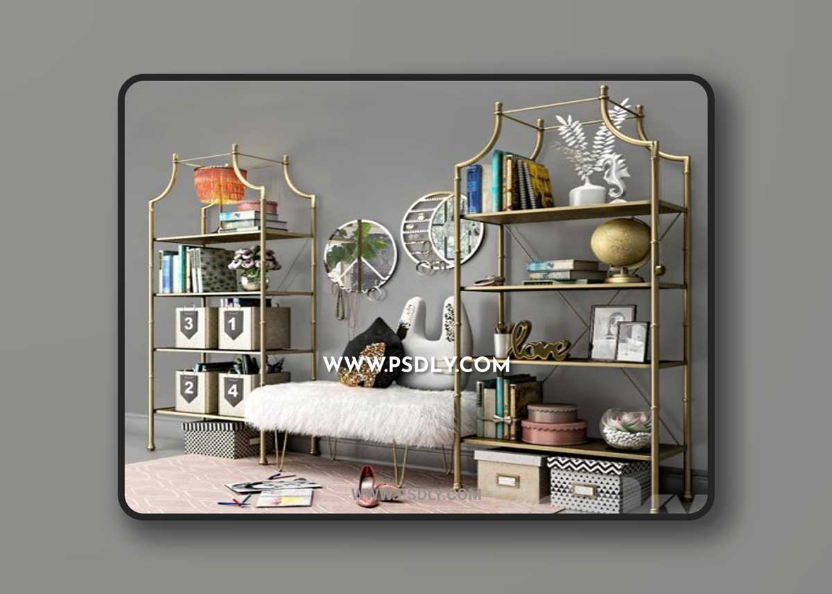 Book shelves PBteen Maison with decor