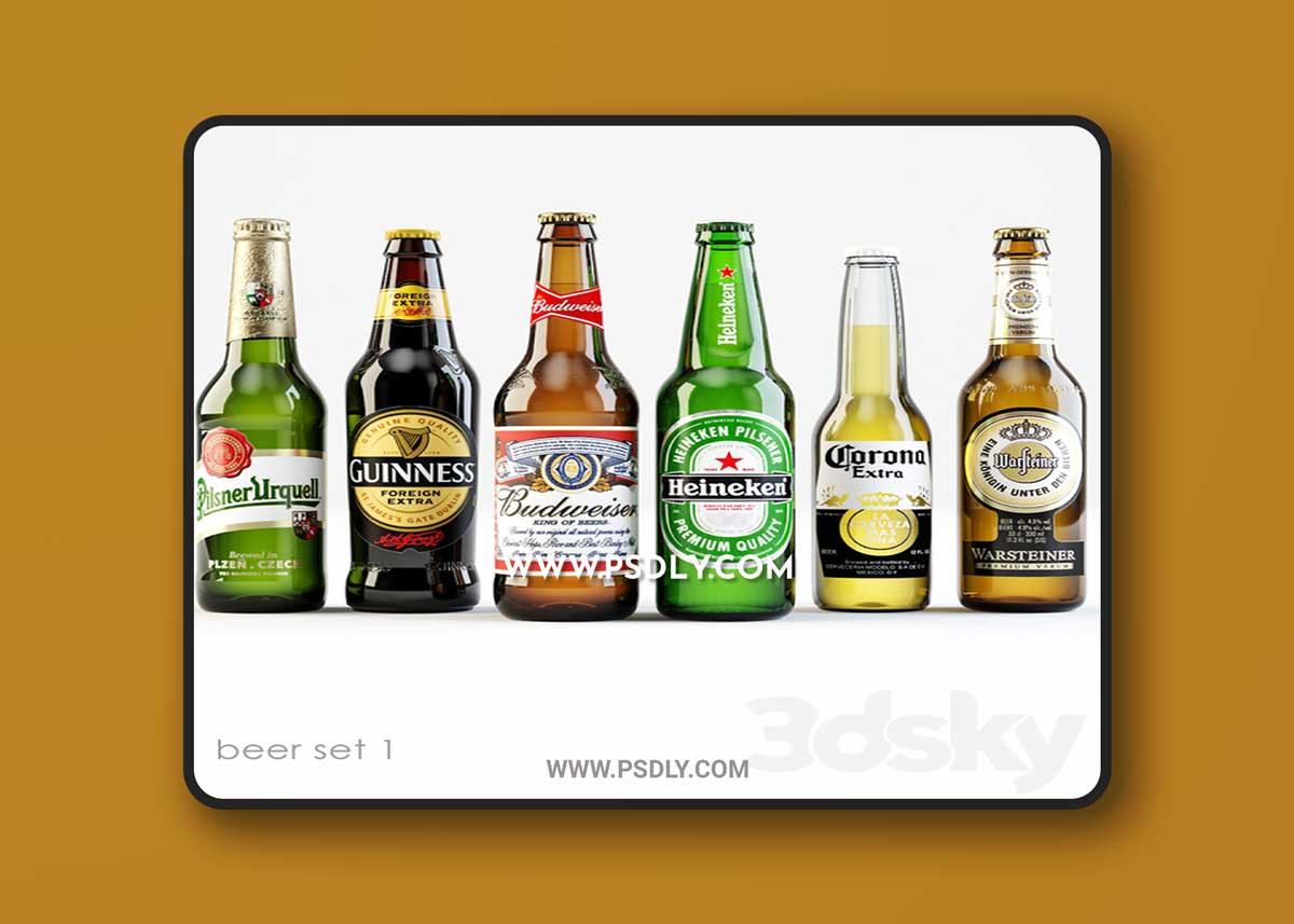 Bottles of beer 1 3D Model