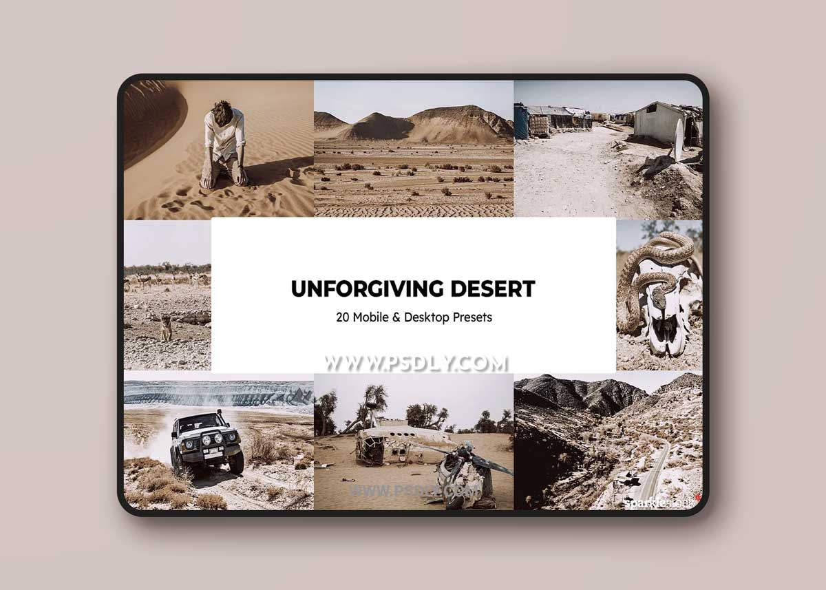 CreativeMarket - 20 Unforgiving Desert Lightroom Presets and LUTs 6882242