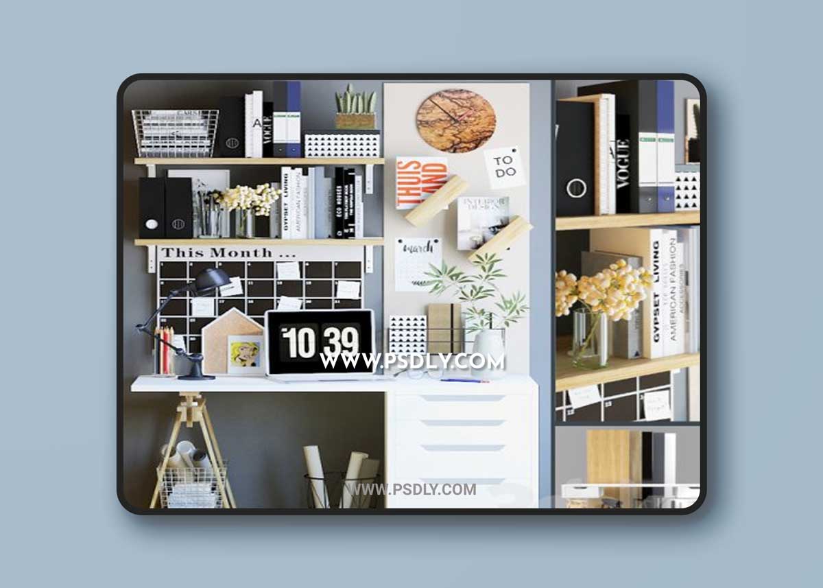 Decorative set Wallpaper 3 3D Models