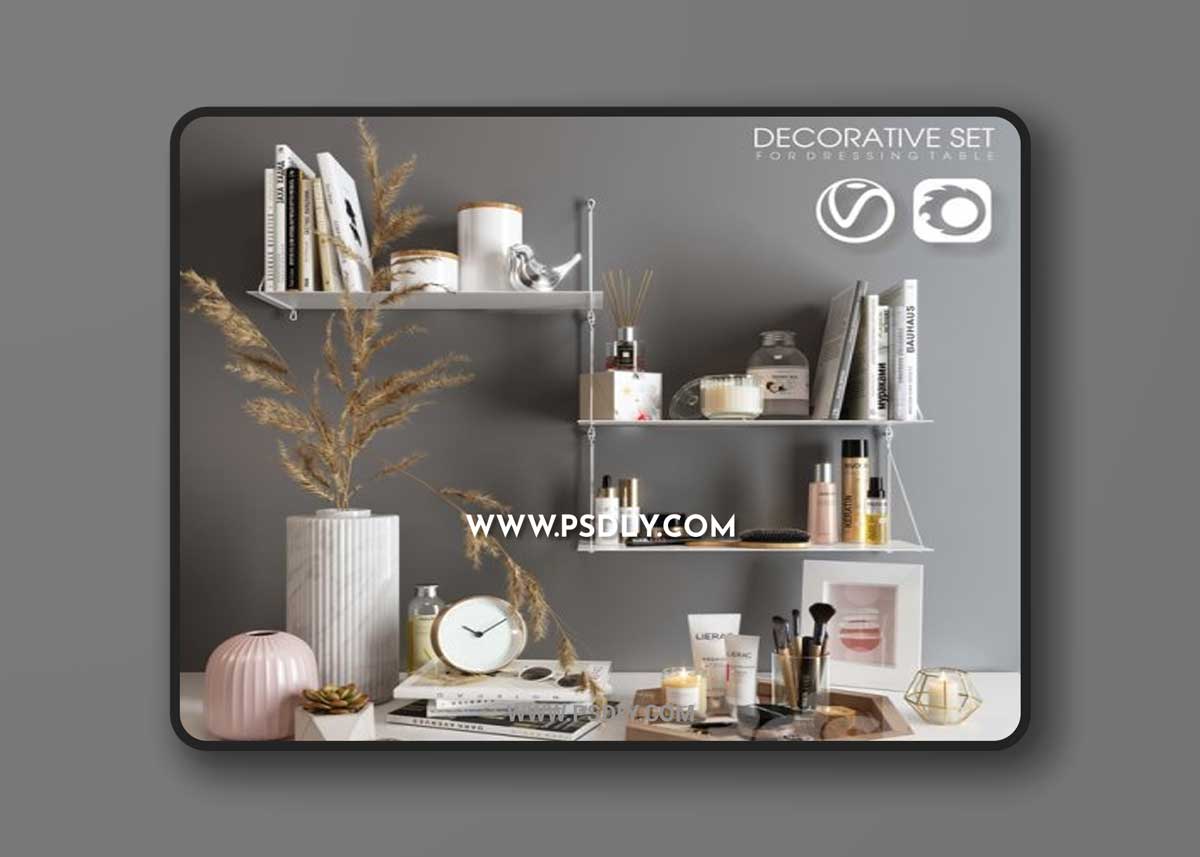Decorative set for dressing table 3D Model