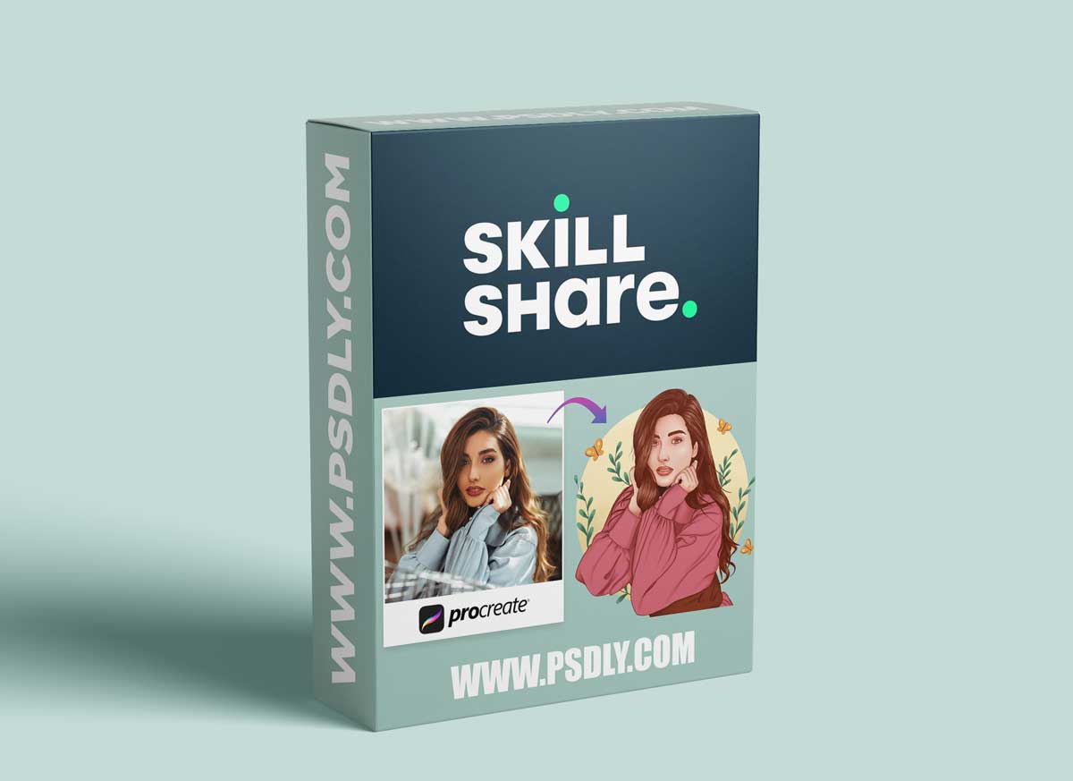 Digital Illustration: Attractive Portrait Drawing from Photo in Procreate