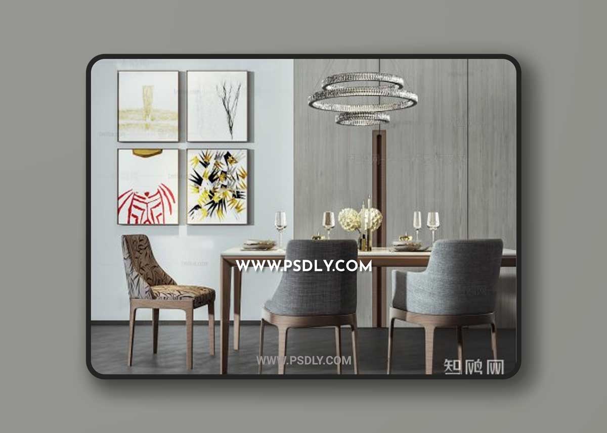 Dining Table Sets with Chairs 50532 3D Model