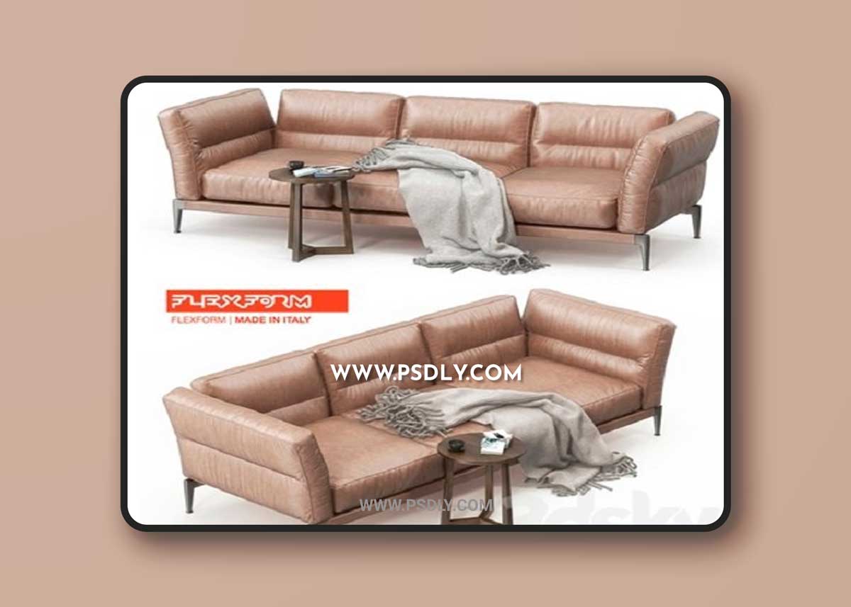 Flexform Adda sofa set 3D Models