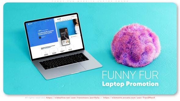 Videohive Funny Fur Website Laptop Promo 35401346