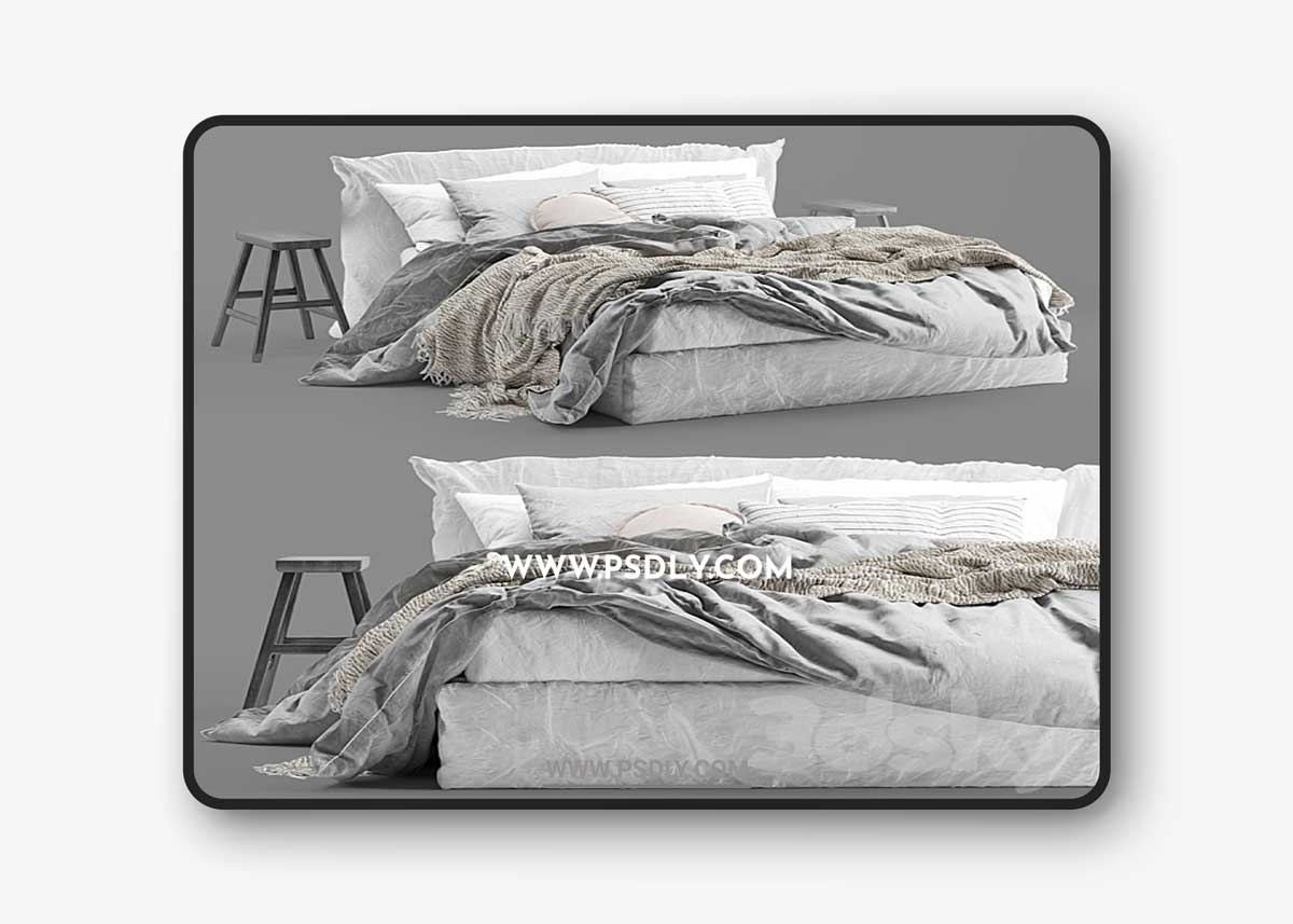 Hale Mercantile Co flax linen bed 3D Model