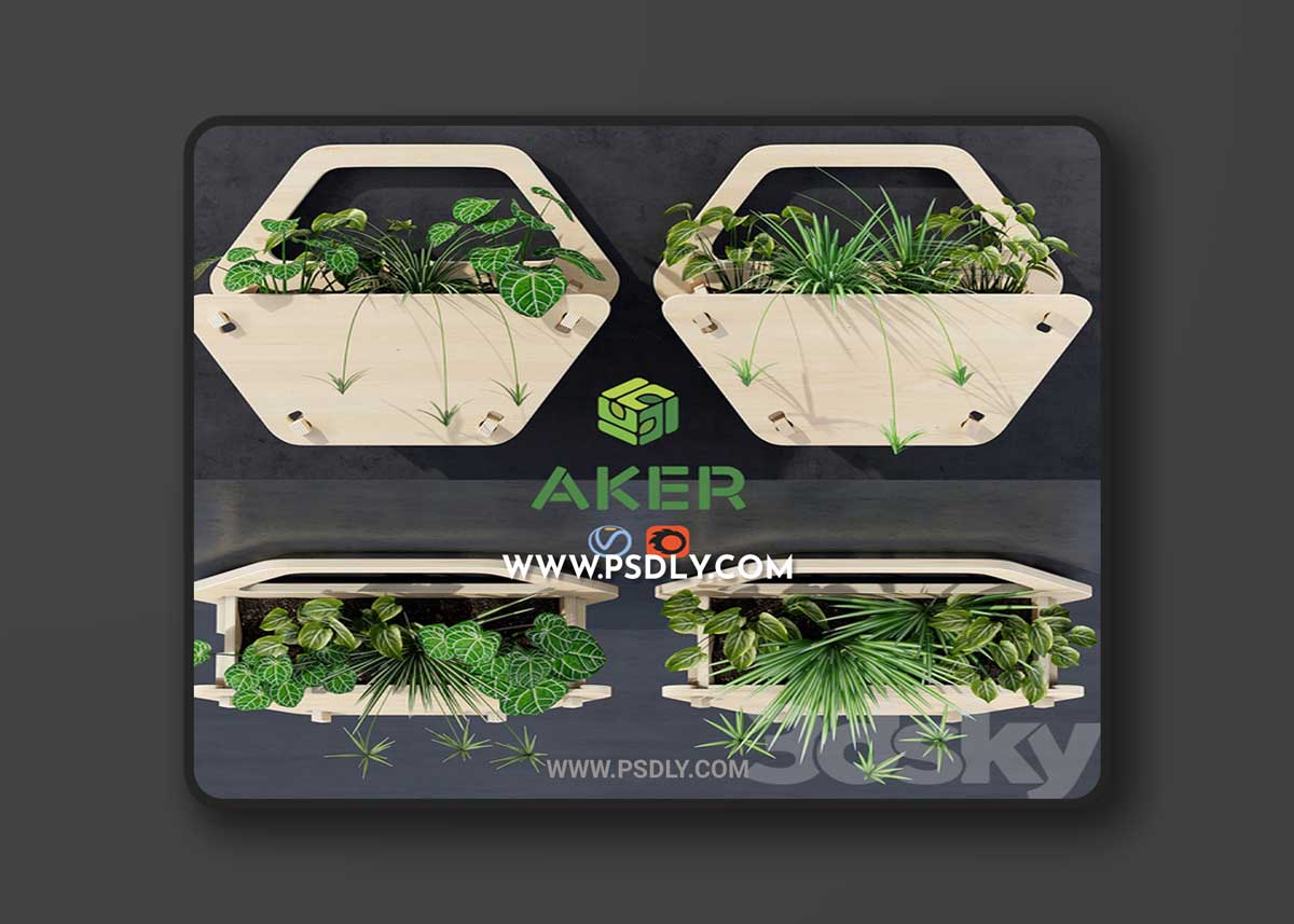 Hexagon wall planter 3D Model