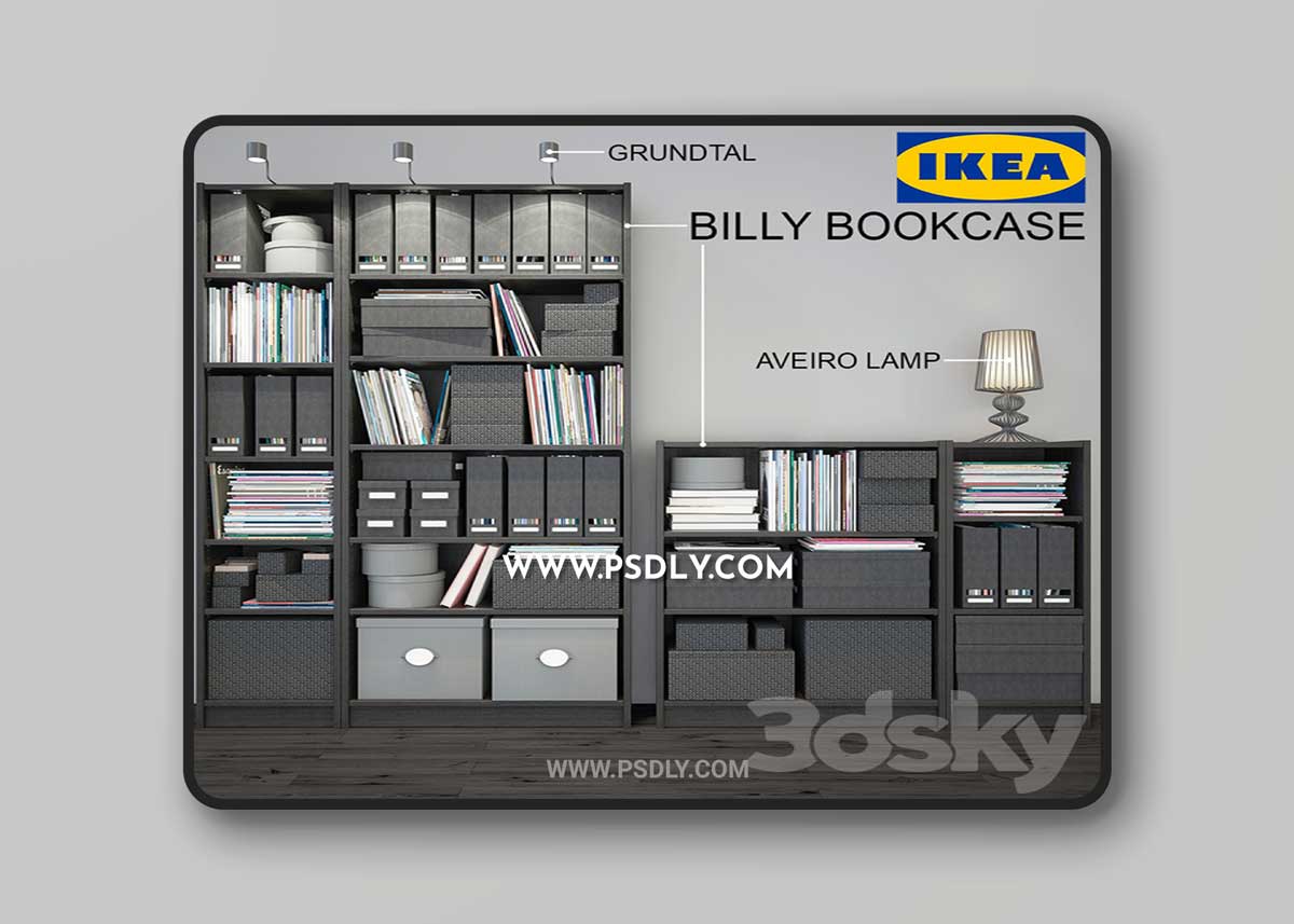 IKEA Billy Bookcase black 3D Model