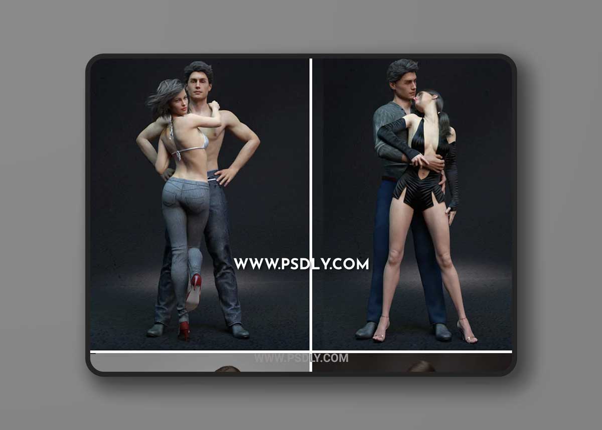 Intertwining Poses for Victoria 8 and Michael 8