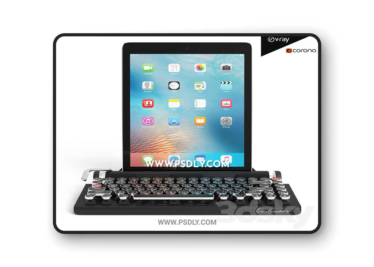 Keyboard and Ipad pro 3D Model